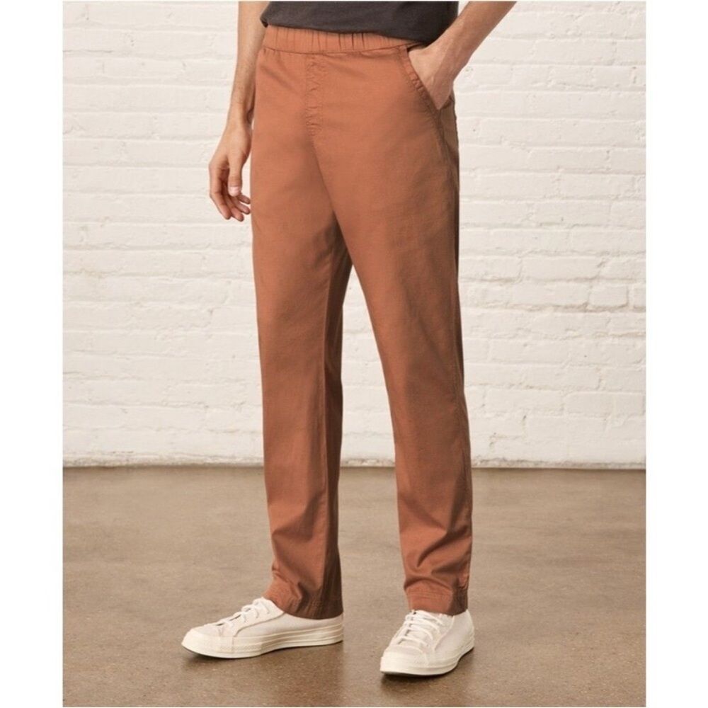 Pact Organic Cotton Woven Twill Canvas Roll Up Pant Men's Medium Clay Pink